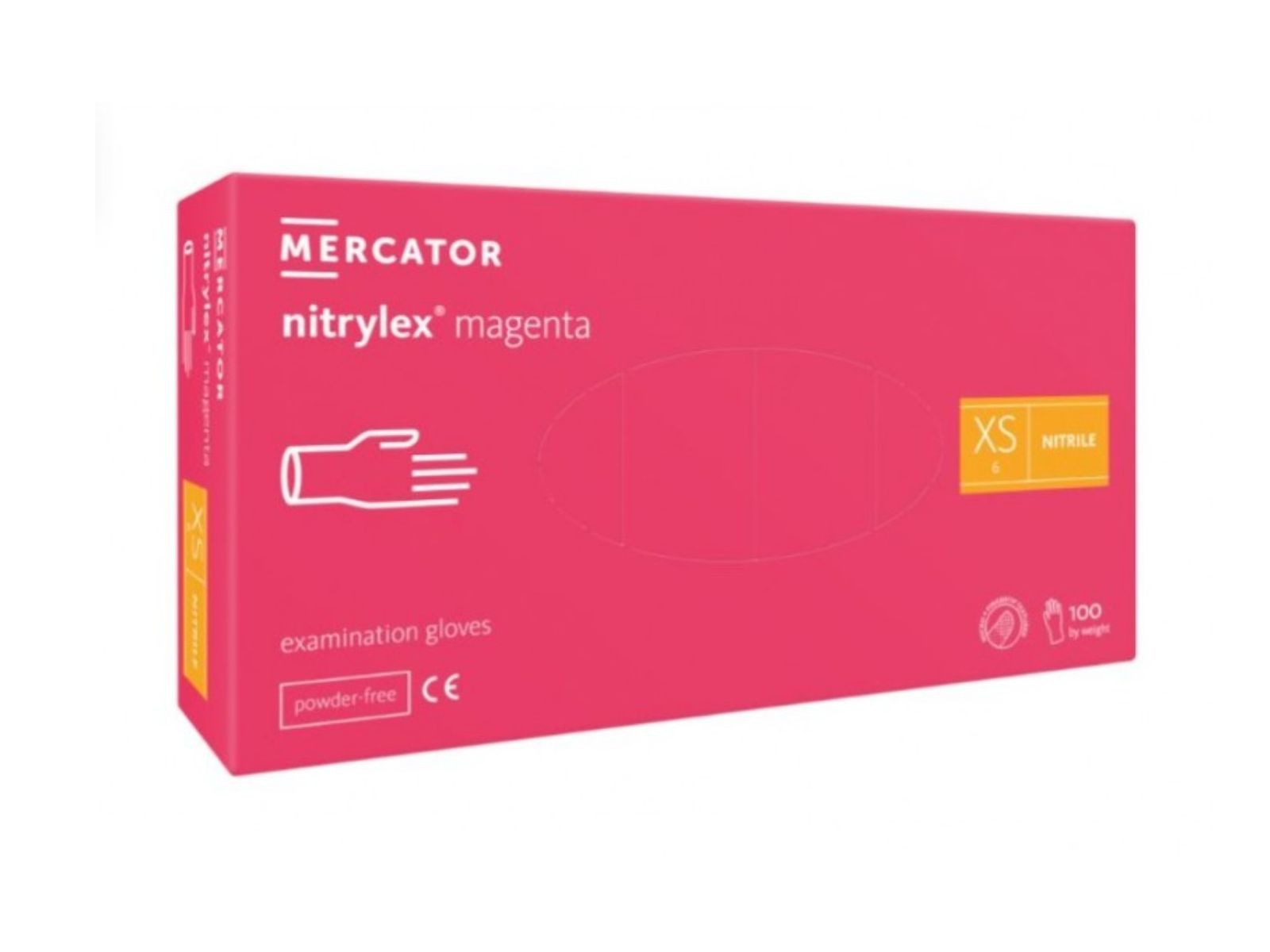 Rękawice Nitrylex Magenta XS Mercator KARTON